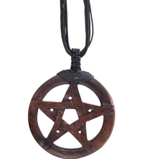 Wood Pentacle Large Pendant