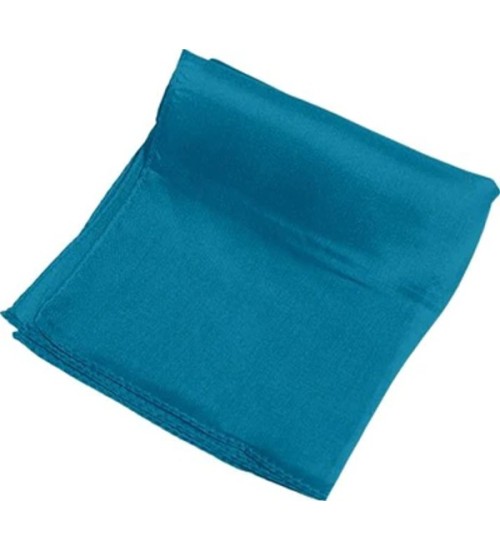 Turquoise Pure Silk 9 Inch Square