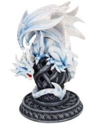 Frost White Dragon Statue