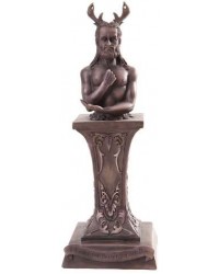 Horned God Pedestal Wiccan Statue