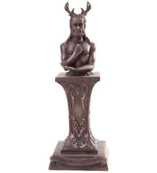 Horned God Pedestal Wiccan Statue