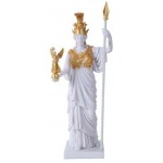 Athena, Greek Goddess of War White and Gold Statue