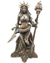 Hecate Greek Goddess of the Underworld Bronze Deity Statue