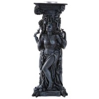 Mother, Maiden, Crone Goddess Candle Holder Gray