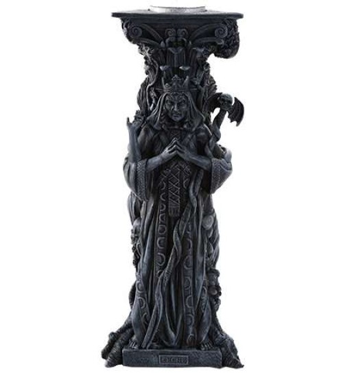 Mother, Maiden, Crone Goddess Candle Holder Gray