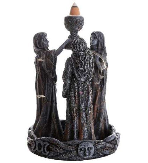 Mother, Maiden, Crone Triple Goddess Backflow Incense Burner