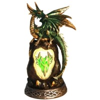 Green Dragon on Rock LED Night Light