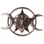 Spiral Goddess Triple Moon Bronze Plaque