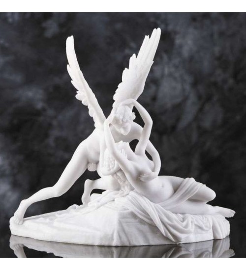 Eros and Psyche White Marble Greek Myth Statue