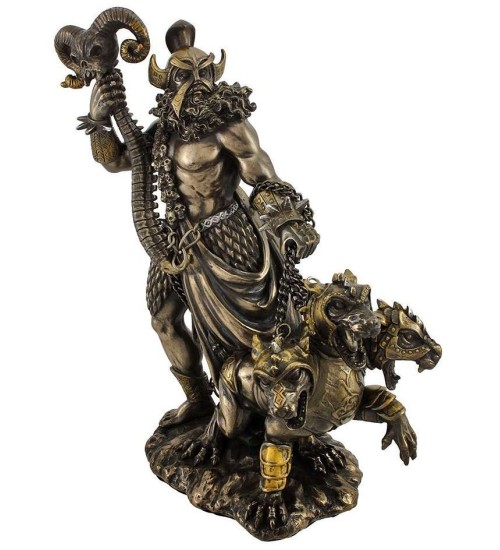 Hades Greek God of the Underworld Bronze Resin Statue