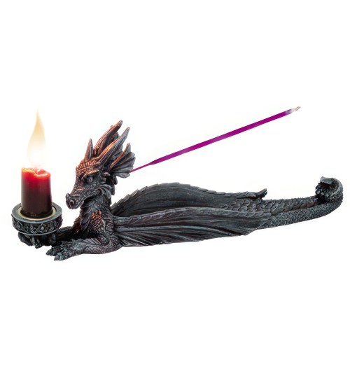 Lounging Dragon Incense Burner Candle Holder