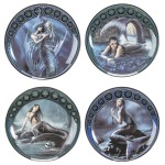 Mermaid Fantasy Art Desert Plate Set of 4