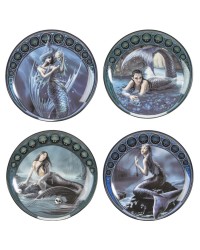 Mermaid Fantasy Art Desert Plate Set of 4