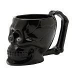 Skull Mug with Bone Handle - Black