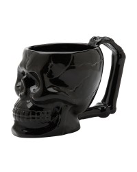 Skull Mug with Bone Handle - Black