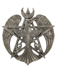 Crescent Raven Large Pentacle Plaque