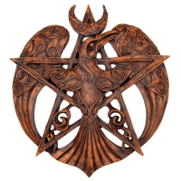Crescent Raven Large Pentacle Plaque