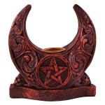 Crescent Moon Pentacle Candle Holder