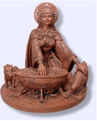 Cerridwen Cauldron 8.5 Inch Celtic Goddess Statue