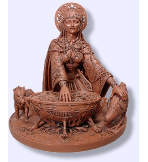 Cerridwen Cauldron 8.5 Inch Celtic Goddess Statue