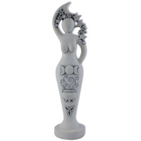 Pentacle Goddess White Stone Finish Altar Statue