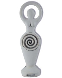 Spiral Goddess White Stone Finish Altar Statue