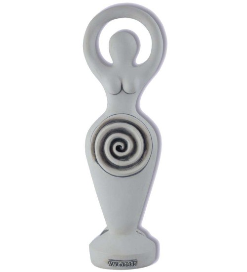 Spiral Goddess White Stone Finish Altar Statue