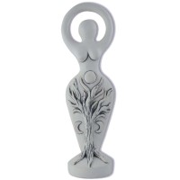 Spiral Goddess White Stone Finish Altar Statue