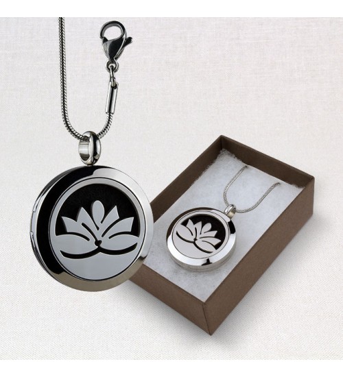 Lotus Aromatherapy Locket Necklace