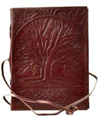 Sacred Oak Tree of Life Leather Journal with Cord