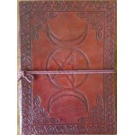 Triple Moon Pentacle Leather 7 Inch Journal