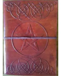 Celtic Heart Pentagram Leather 7 Inch Journal