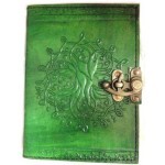 Tree of Life Green Leather Journal with Latch