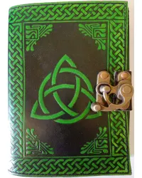 Triquetra Green Leather 7 Inch Journal with Latch