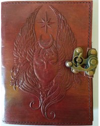 Moon Goddess 7 Inch Leather Journal with Latch