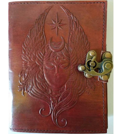 Moon Goddess 7 Inch Leather Journal with Latch