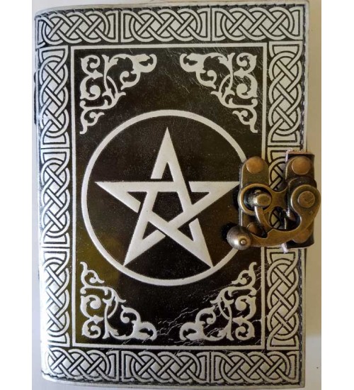 Pentacle Black and Silver Book of Shadows Journal with Latch