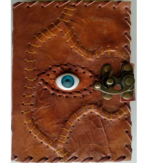 All Knowing Eye Stitched Leather Journal with Latch