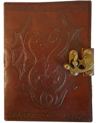 Double Dragon Leather Journal with Latch