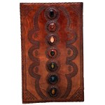 7 Chakra Stones XLarge Leather Blank Journal - 22 Inches