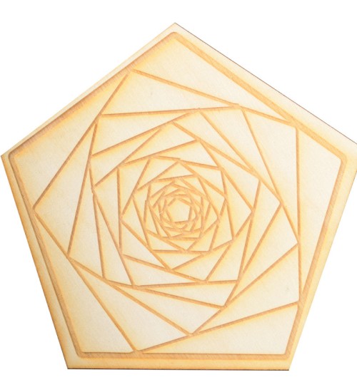 Fractal Spiral Wood Crystal Grid in 3 Sizes