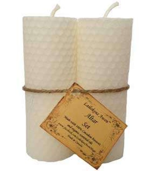 White Beeswax Altar Candle Set