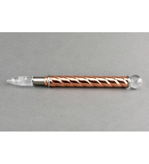 Copper Vortex Single Terminated Quartz Wand