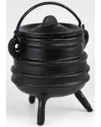 Cast Iron 3 Inch Ribbed Cauldron with Lid