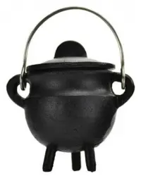 Plain Cast Iron Mini Cauldron with Lid