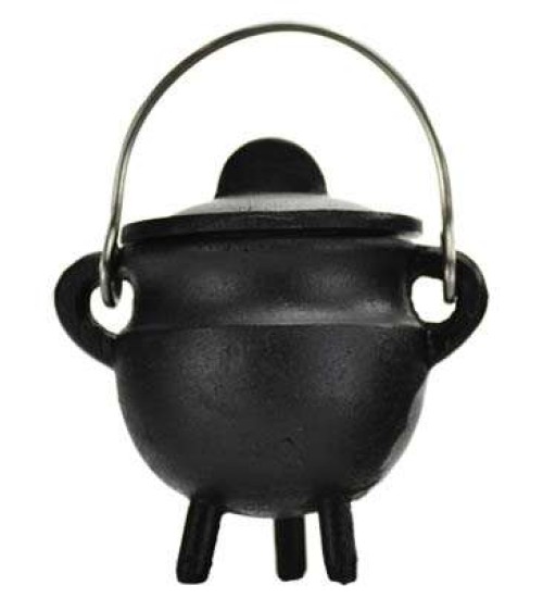 Plain Cast Iron Mini Cauldron with Lid