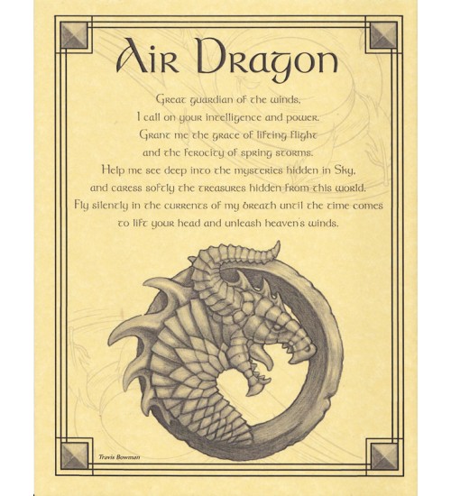 Air Dragon Parchment Poster