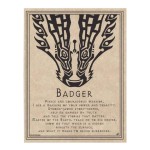 Badger Animal Spirit Parchment Poster