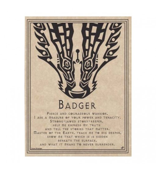 Badger Animal Spirit Parchment Poster