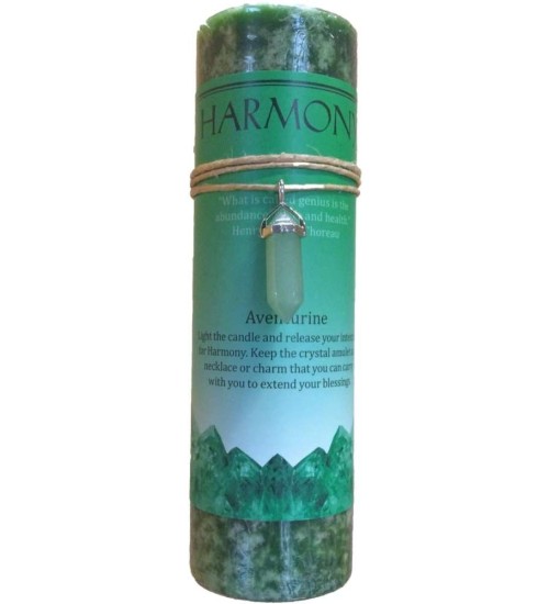 Harmony Crystal Energy Candle with Aventurine Pendant